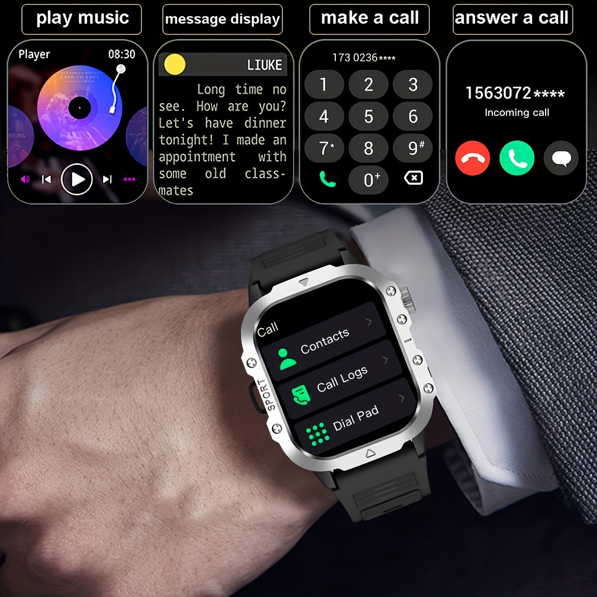 New Smart Watch, 100 Sports Modes, Fitness Tracker, Step Counter, Compatible with Android And iPhone, Outdoor Activity Watch, Multifunctional Watch, Birthday Gift, Valentine's Day Gift, Holiday Gift