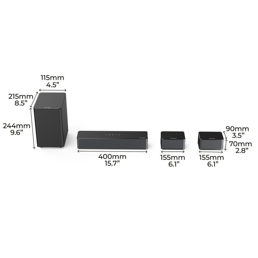 [Home Theater] ULTIMEA 5.1 TV Soundbar, Surround Sound System Sound Bar for Smart TV, Home Theater TV Soundbar with Adjustable Surround Speakers And Subwoofer