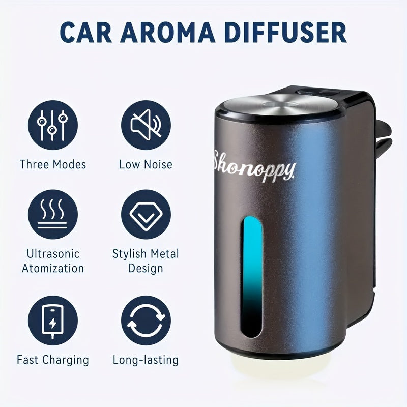 (Accessory 3/10 Bottles 10oz Essential Oils Sold Separately)Car Air Aromatherapy Diffuser Includes 3/6/10 Bottles Of Essential Oils-3 Adjustable, Humidifier with Long-Lasting Scent for Vehicle