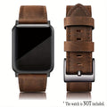 Classic Design Soft Synthetic Leather in Dark Coffee Shade, Suitable for Iwatch Ultra2/1 Series 9 Through 1, Available in Various Sizes for Men'S Wristbands