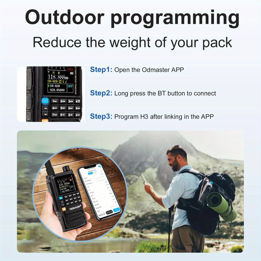[Camping Emergency] Tidradio H3 Plus | Ham Radio Multi-Band Two-Way Radios With Am/ Fm & Wireless Headset Compatibility | 5000Km Long Range Walkie Talkies For Camping & Emergency