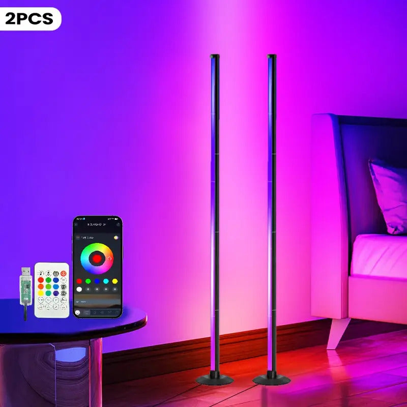 Smart LED Floor Lamp, Mood Lighting, Modern Minimalist Style, Backlight, APP/Remote, Dual Control | Home and Office Lighting, Bedside Decorative Lamp, Gaming and Study Decoration, Holiday and Birthday Gift, Halloween and Christmas Decoration