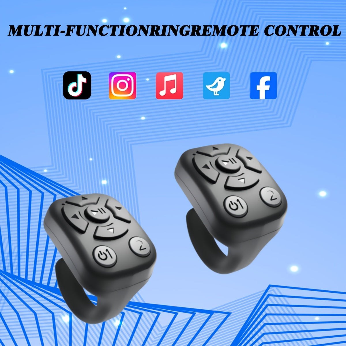 [Wireless Remote Control] 2pcs Wireless Selfie Remote Control Ring - Turn Pages, Like Videos & Take Photos, Scroll Through Videos, Capture Moments | Rechargeable Multifunctional Ring Remote Control, TikTok Wireless Roller Ring(Compatible With Iphone, Ipad