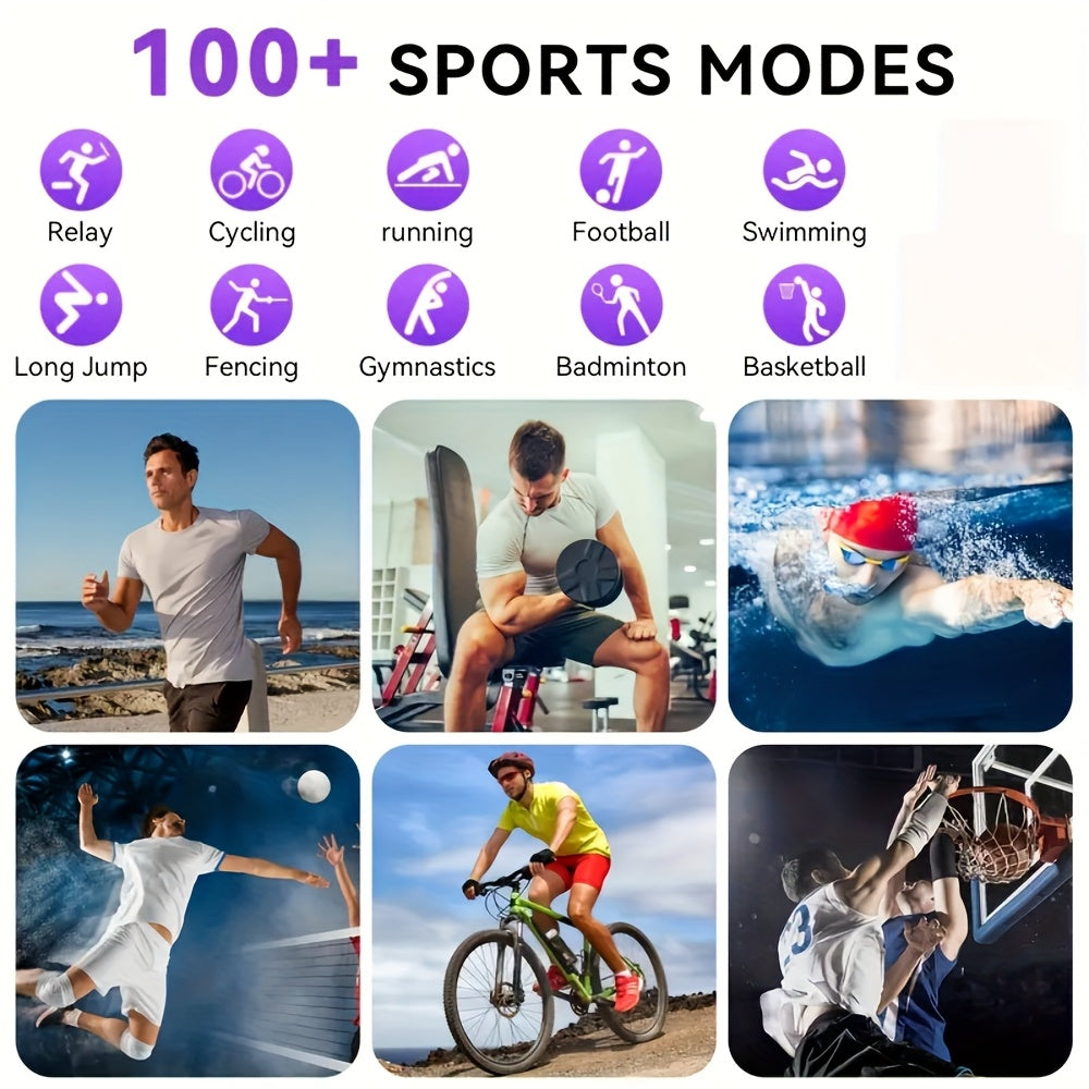 [Gifts for Camping] Smart Watch, Fitness Watch for Men - Activity Tracker with Sleep Monitor, Pedometer, Calories & 100+ Sport Modes - Outdoor Waterproof Rugged Smartwatch with Flashlight & Compass, Smart Watch for iPhone Compatible, Gifts for Camping Hik