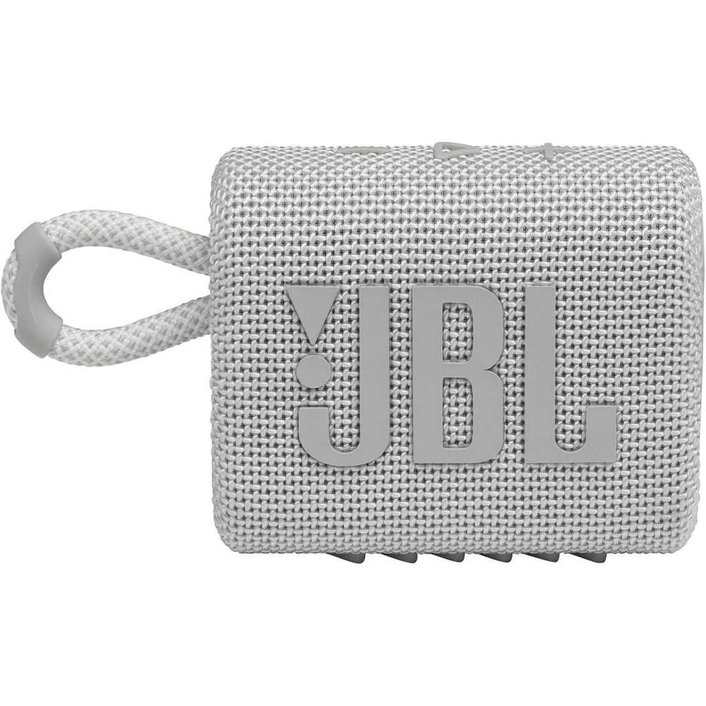 JBL Go 3 Portable Mini Bluetooth Speaker – Big Audio & Punchy Bass in a Pocket-Size Design, IP67 Waterproof & Dustproof for Shower/Beach/Pool, Up to 5 Hours Playtime per Charge, Rugged Fabric & Durable Housing, Integrated Carry Loop, USB-C Fast Recharge,
