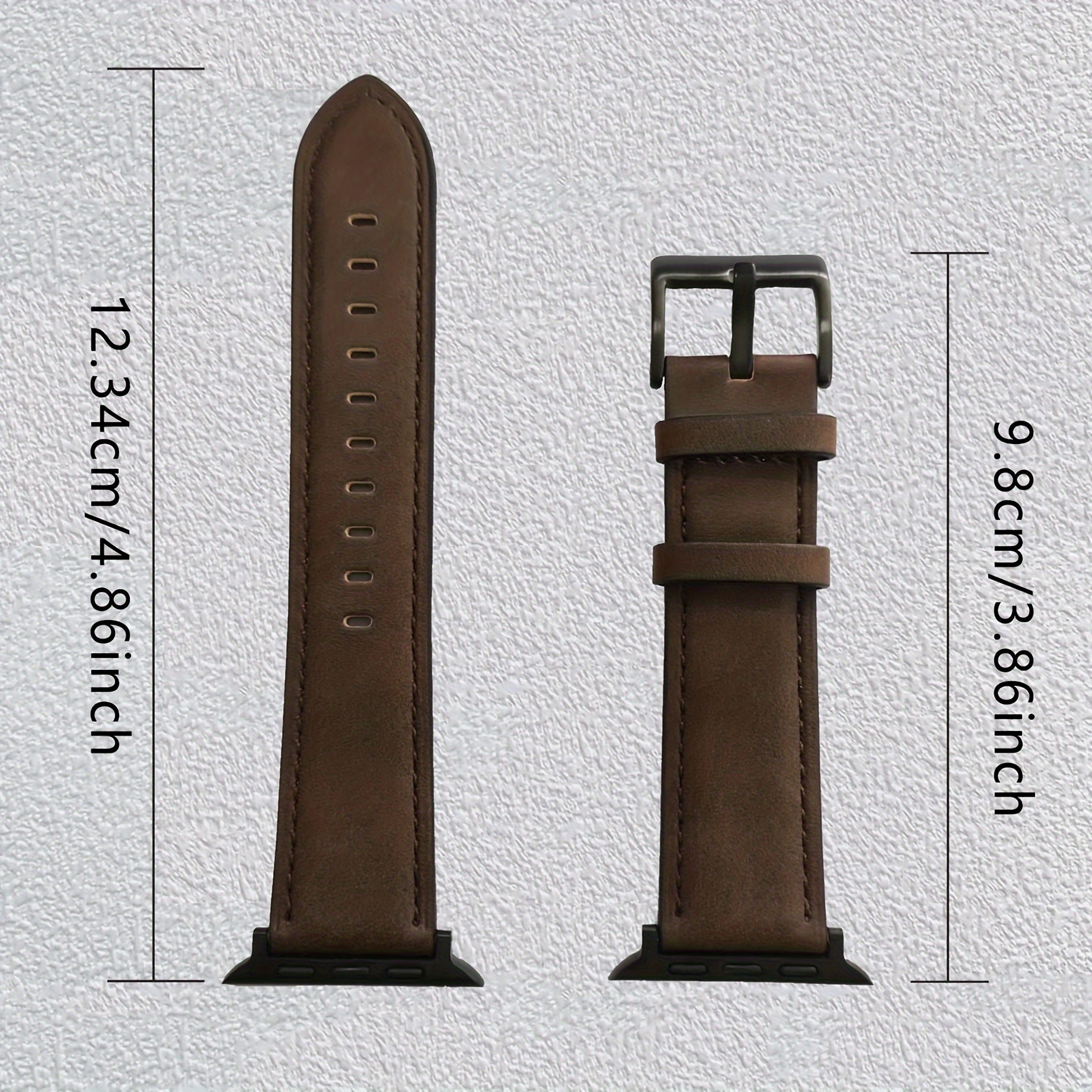 Classic Design Soft Synthetic Leather in Dark Coffee Shade, Suitable for Iwatch Ultra2/1 Series 9 Through 1, Available in Various Sizes for Men'S Wristbands