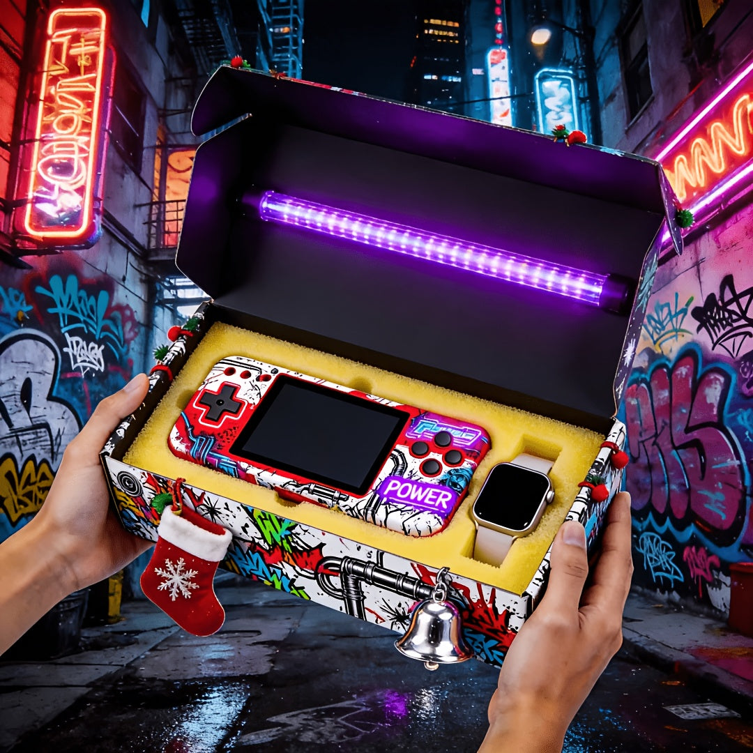 2026 New Portable Retro Handheld Game Console + Smart Watch Set, High-definition Screen, Classic Game Controller, Portable Game Artifact, The Best for Friends/family/lovers (birthday/Valentine's Day/Christmas Gifts), Men's Gift, No Gift Box