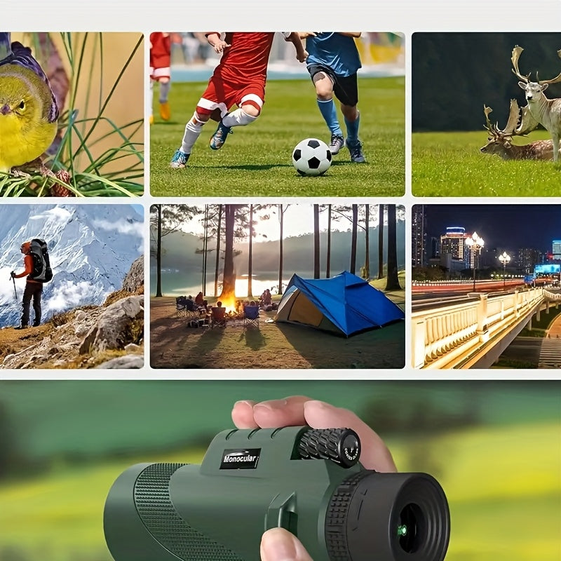 10x42 Monocular Telescope HD | Portable Handheld with Phone Adapter - FMC Lens for Bird Watching, Wildlife, Hiking, Camping, Concerts & Sports | Ideal Christmas Gift, Stocking Stuffer