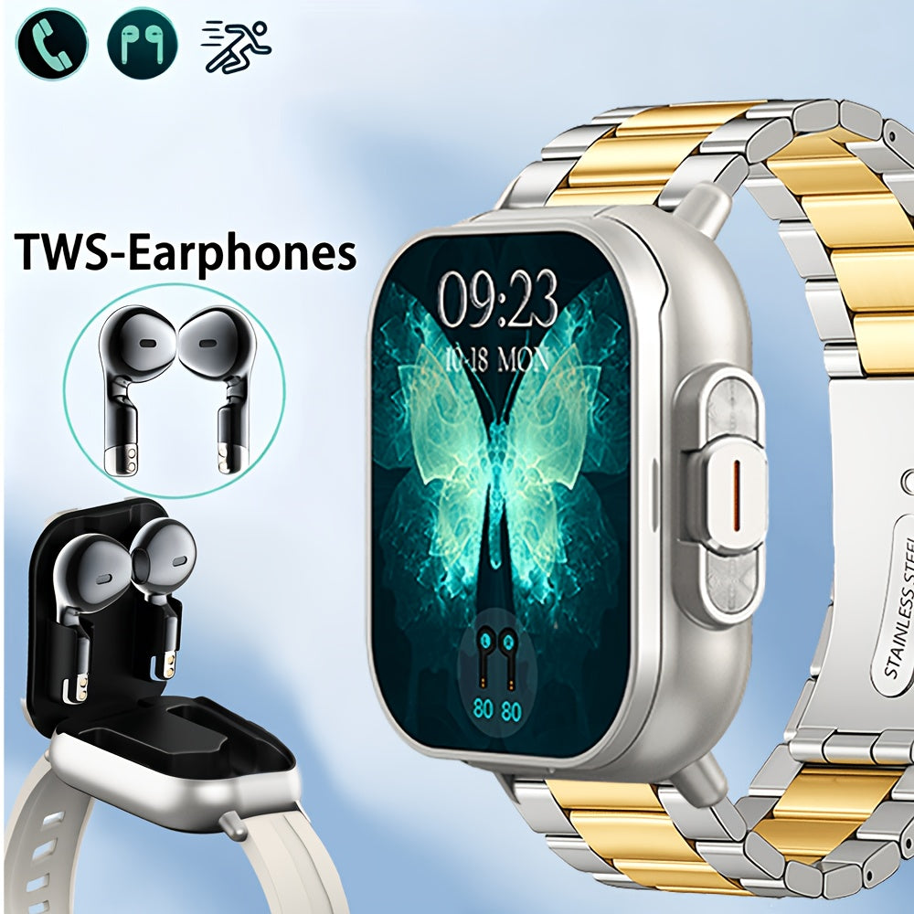 2-In-1 Smartwatch And Wireless Earbuds for Men, Featuring Music Control And Various Sports Modes with Activity Data Insights