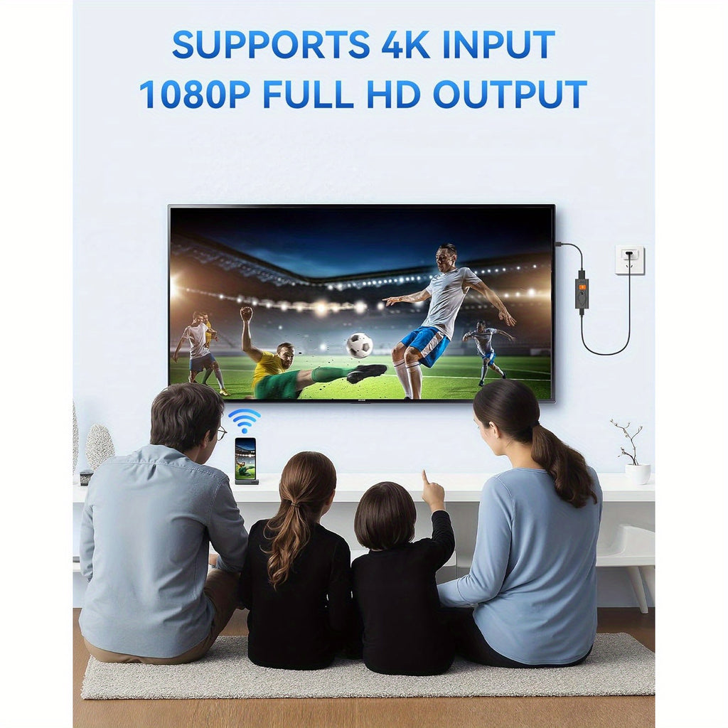 Wireless Display Dongle Adapter | 1080P Streaming, Airplay/Miracast, 5Ghz Wifi | Plug And Play for Smartphone/Pc/Tv/Projector