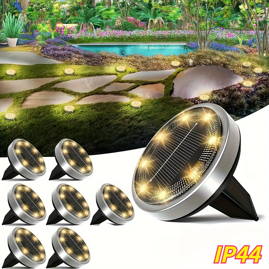 [Solar Light] Solar Ground Decorative Light, Upgraded With 8LED, Durable, Easy To Install, Suitable For Vegetable Gardens, Parks, And Decorative Lighting Options, Outdoor Lighting | Modern Solar Light | Durable Solar Panel, Solar Light, Landscape Illumina