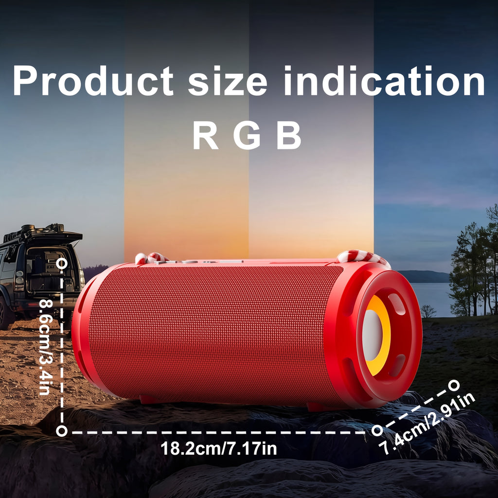 Wireless Speaker High Quality Portable Audio with RGB HD Sound Durable Design Built In Carry Strap And Rechargeable Battery for Sports/Home/Party/Valentine's Day/Anniversary/Gifts/Travel