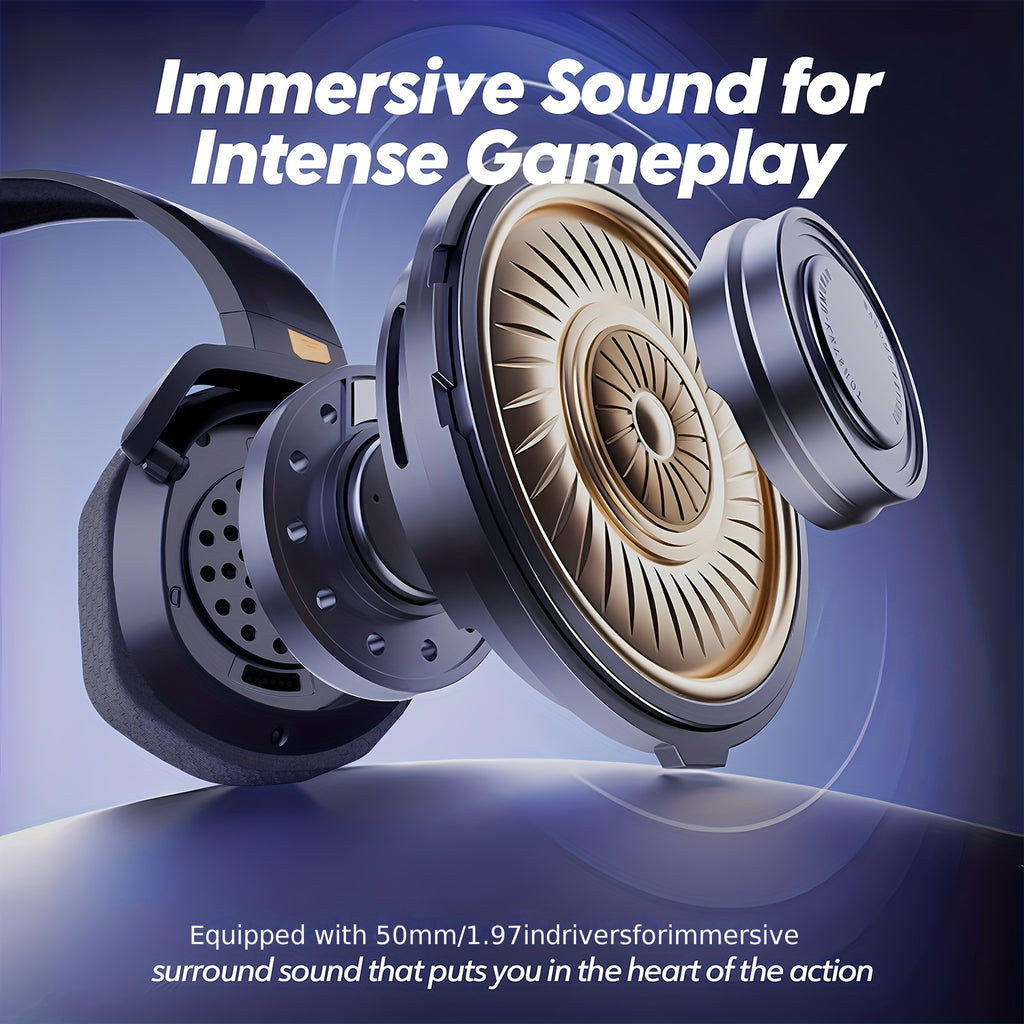 NUBWO G06 2.4GHz Gaming Earphones, Wireless Wireless Earphones, 7.1 Sound Effects, Sound Positioning, Long-term Wear Without Pain, High-definition Dual Directional Microphone, 23ms Ultra Low Latency, 100h 1200mAh Large Capacity Battery