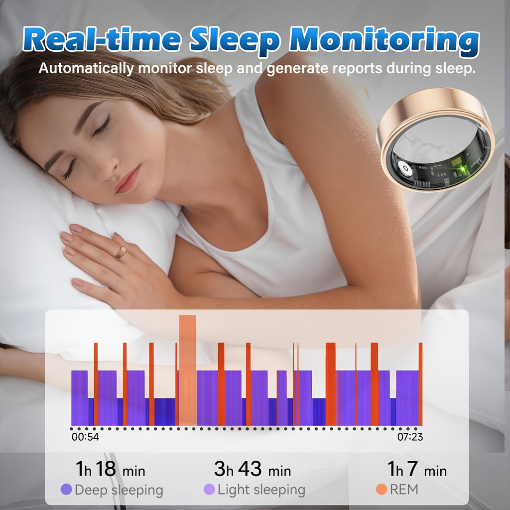2026 Upgraded Smart Rings for Men Women, Health Monitoring Ring, Fitness Tracker with Sport Mode, Pedometer, Sleep, Step, Calorie Tracker, IP68 Fitness Ring, Outdoor Activity Tracker Ring for Android for iPhone - Gifts for Him/Her