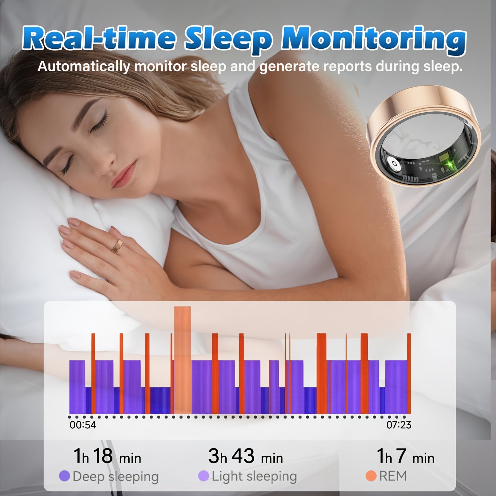 2026 Upgraded Smart Rings for Men Women, Health Monitoring Ring, Fitness Tracker with Sport Mode, Pedometer, Sleep, Step, Calorie Tracker, IP68 Fitness Ring, Outdoor Activity Tracker Ring for Android for iPhone - Gifts for Him/Her