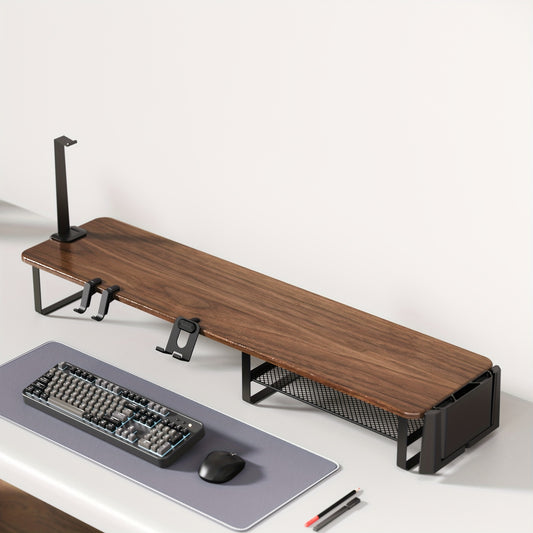 [Monitor Stand Organizer] A Versatile Monitor Stand That Includes a Headset Holder, a Stand for Phones And Tablets, And a Game Controller Holder, Designed to Organize Your Desktop for Computer Monitors, Laptops, Gaming, And Office Use