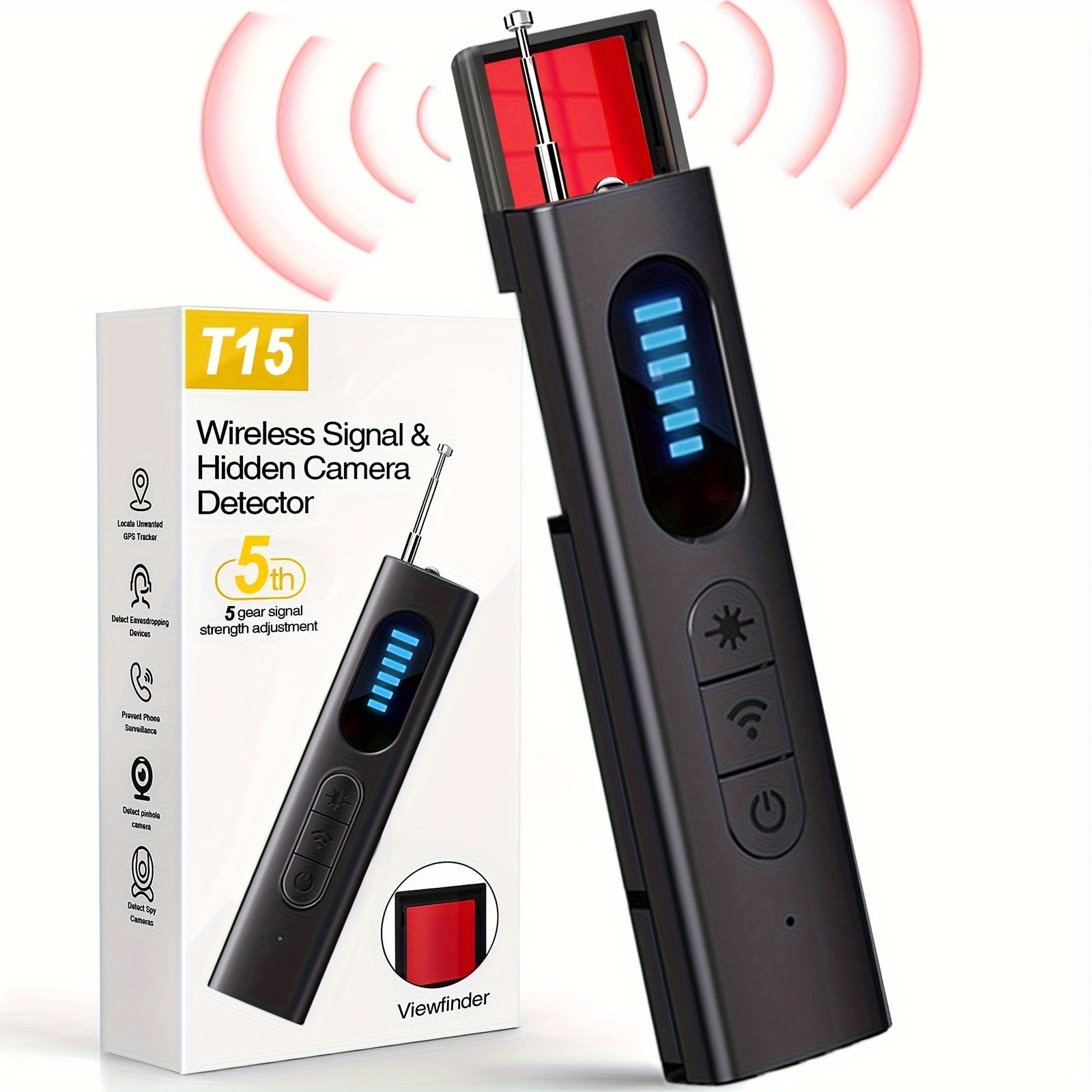 [Portable Wireless Camera] Hidden Camera Detectors, Portable Wireless Camera Detectors, Anti-Spy Camera Detector Bug Detector With Finding Wireless Camera, Wired Camera, Night Vision Camera, Socket Camera, Infrared Camera, GPS Camera, Pinhole Camera & EM