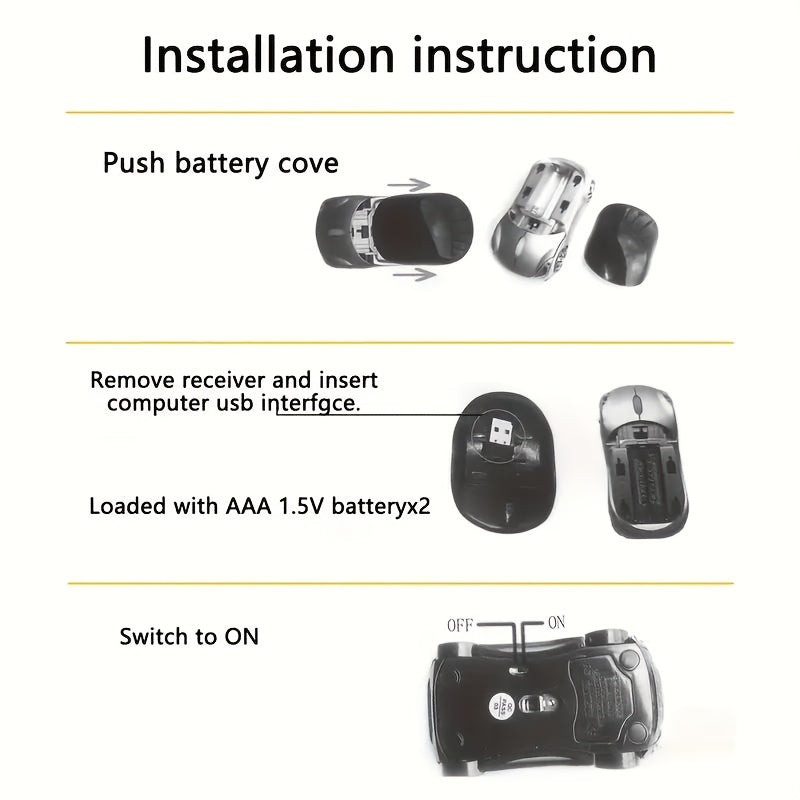 2pcs Set = 1 Creative Car-Shaped Mouse + 1 Random Color Mouse Pad. Computer Mouse, Laptop Mouse - Suitable for Business, Home, Gaming, Notebook, and Desktop Computers. Universal, Fashionable Car-Shaped Design. Ideal as a Holiday Gift, Couple's Gift