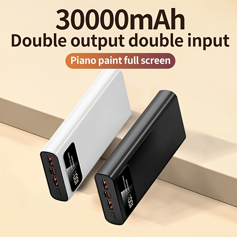 30000mAh Large-capacity Mobile Phone Power Bank, Bidirectional Fast Charging, Outdoor Emergency Power Backup Battery Pack, Portable Power Supply, Ultra-fast Charging, Supports Simultaneous Charging Of Multiple Devices, Holiday Gift, Christmas Gift