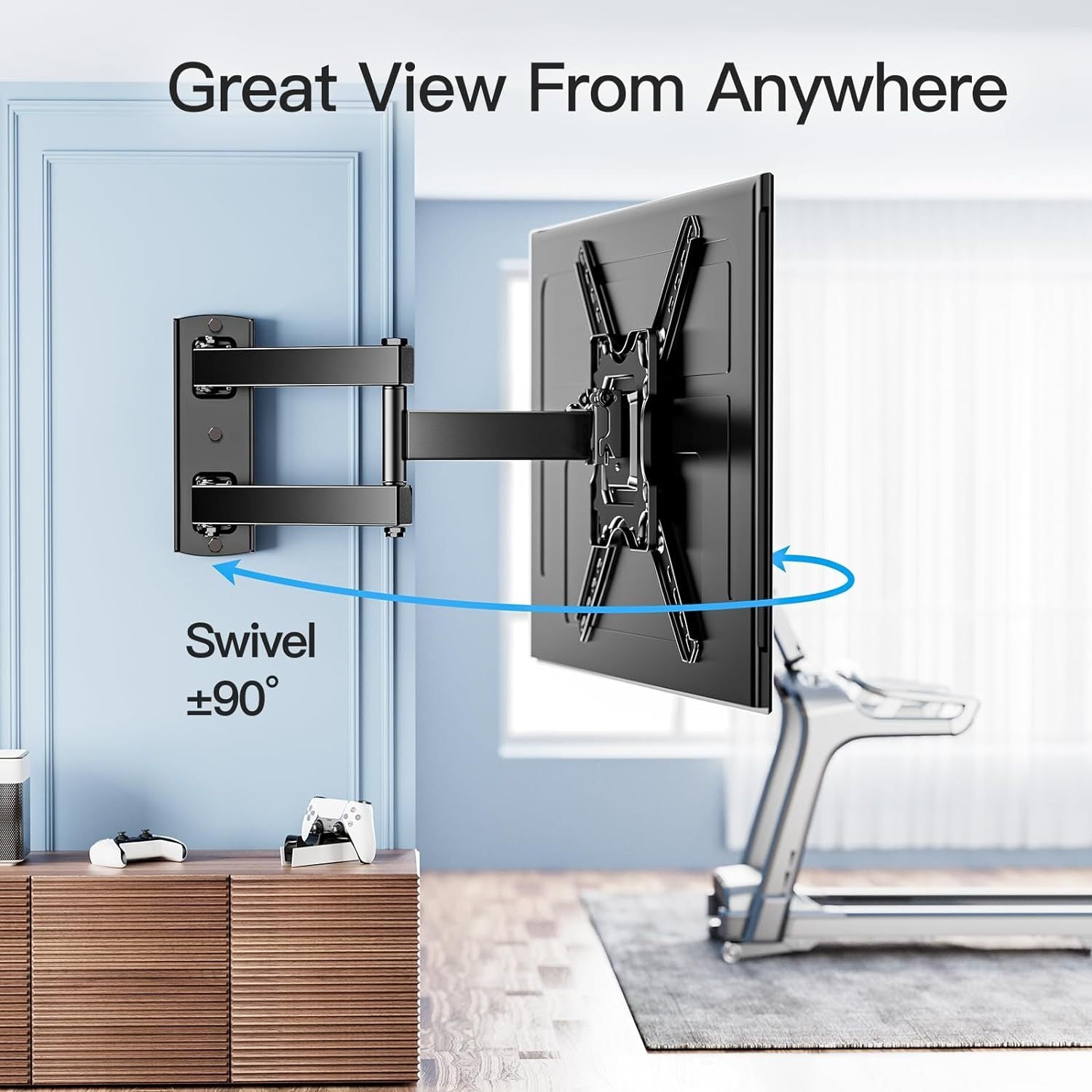 Up To 66/77Lbs Full Motion Tv Wall Mount For Most 26-55/26-60 Inch Tvs | Stainless Steel Wall Mount Tv Bracket With Swivel & Extension Arm, Tilt, Leveling, Max Vesa 400X400Mm
