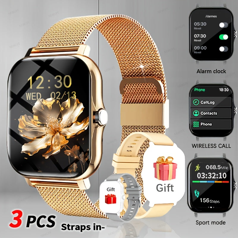 New 1.83-inch Large Dial Full Touch Screen Men's And Women's Smartwatch, with Wireless Calling And Message Reminders, Is A Beautiful Gift for Family And Friends, USB Rechargeable, Weather Notification, Sports Tracker, Pedometer, Multiple Sports Modes