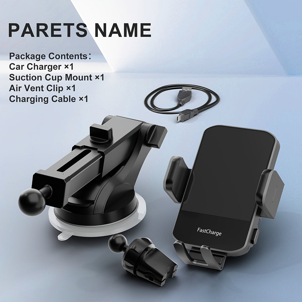 [Wireless Fast Charging] 15W Rapid Wireless Car Charger, Auto-Clamping Car Mount, Wireless Fast Charging, Car Phone Mount Holder, For Iphone 17 16 15, 14, 13, 12, 11 Pro Max, Xs, For Samsung,,,, S10+, School Season