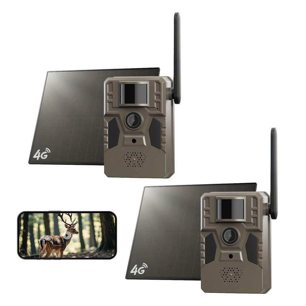 4G Cellular Trail Camera No WiFi Required, 4G Wireless Game Camera with Phone App Remote View, 2K Wildlife Scouting Cam for Deer Hunting, Livestock Monitoring & Rural Property Security