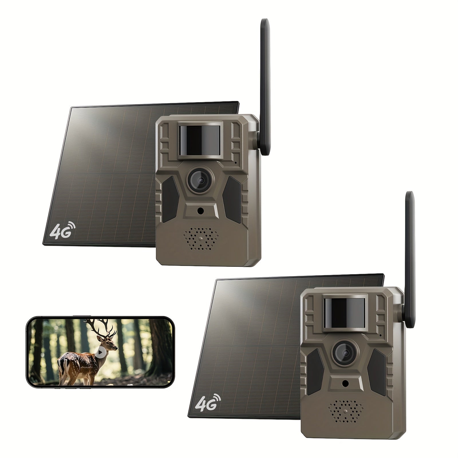 4G Cellular Trail Camera No WiFi Required, 4G Wireless Game Camera with Phone App Remote View, 2K Wildlife Scouting Cam for Deer Hunting, Livestock Monitoring & Rural Property Security