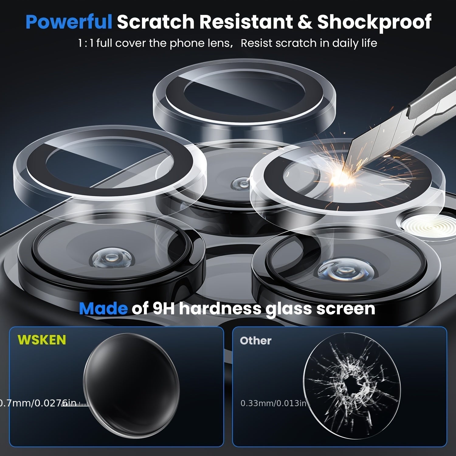 Rear Camera Lens Protector - Perfect Fit 5pcs Mixed for iPhone 16/11/12/13/14 Max/12/13 Mini Protector Set, 5 Colors: Golden, Silvery, Black, Gray, Rainbow