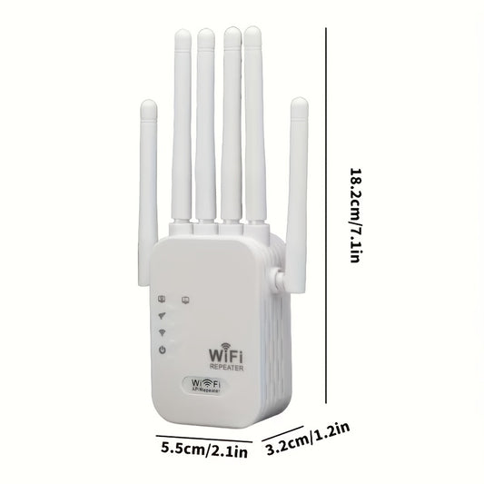 1200Mbps WiFi 6 Mesh Extender & Signal Booster - Dual-Band 2.4GHz/5GHz System with 6-Antenna, One-Touch Setup, Compatible for Smart TVs, Gaming Consoles, Smartphones, Tablets, Smart Home Devices, Whole- Coverage Amplifier