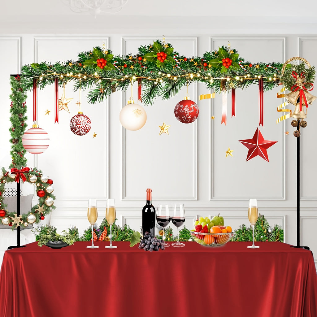 Over The Table Rod Stand with Clamps, Wedding Arch Backdrop Stand, Adjustable Table Balloon Arch Kit Frame Metal Balloon Stands for Table Arch Stand Backdrop Wedding Arch Flower for Parties Birthday Baby Shower Decor for Halloween,Christmas Event &