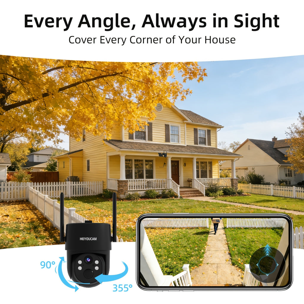 Security Camera Outdoor-Solar Security Cameras Wireless Outdoor with 360° View, Smart Siren, Spotlights, Color Night Vision, AI Human Detection, 2-Way Talk, Human Tracking