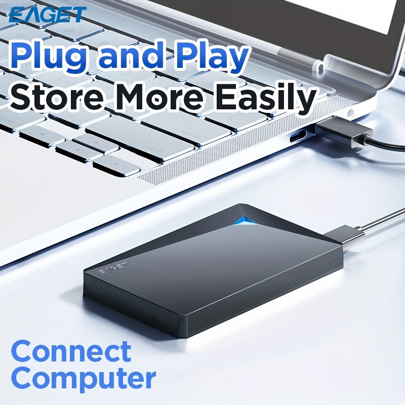EAGET Portable External Hard Drive, High-Speed USB 3.0 Connectivity, Plug & Play, Durable Mobile Storage Device For PC Ps4/5 Xbox, NTFS Pre-Formatted, Compact And Lightweight Design, Supports UASP Protocol - 250GB/320GB Options Available