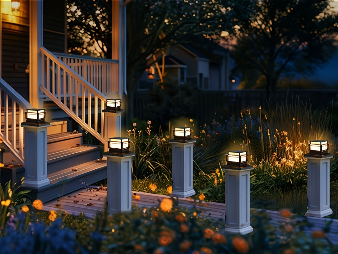 [Solar Post Cap Lights] 6 Packs Solar Post Cap Lights, Outdoor Bright LED Solar Post Lights Solar Fence Deck Light For Solar Light Garden Porch Patio Stair Decoration