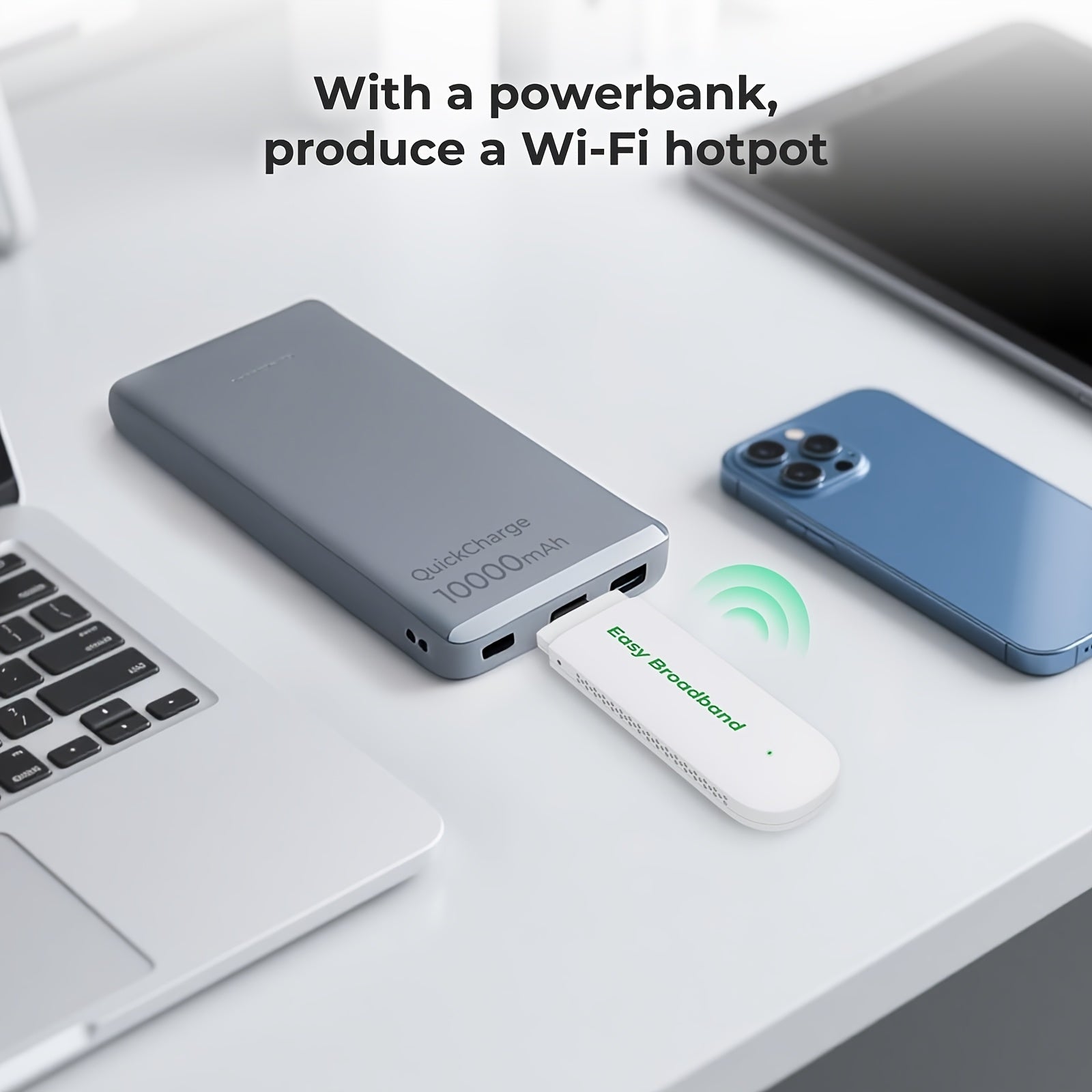 EIOTCLUB 4G LTE USB Wifi 6 Dongle, Portable Mobile Hotspot with Pre-Installed SIM And Prepaid Data, Supports Up to 10 Devices, Plug And Play, US Solely