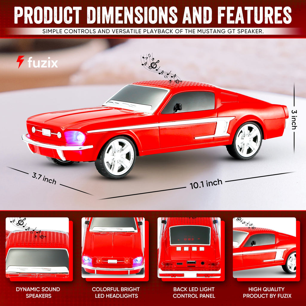 Fuzix WS-1967 Car Bluetooth Speaker – Retro Replica Design with LED Lights, Wireless Stereo Sound, FM Radio, USB/TF/AUX Input, Multiple Playback Modes, Rechargeable Battery, Clear High-Quality Audio, Perfect for Home, Travel, Parties & Festival Gifts