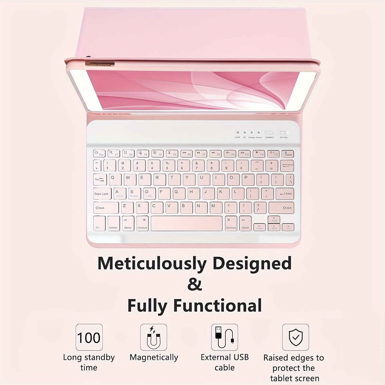 Mollenmell Detachable Magnetic Keyboard, Compatible with iPad Air 11 (M2)2024, iPad Pro 11 Inch, Air 4/5 10.9", 10th 2022 (10.9"), And iPad 10.2" - US Keyboard Layout.