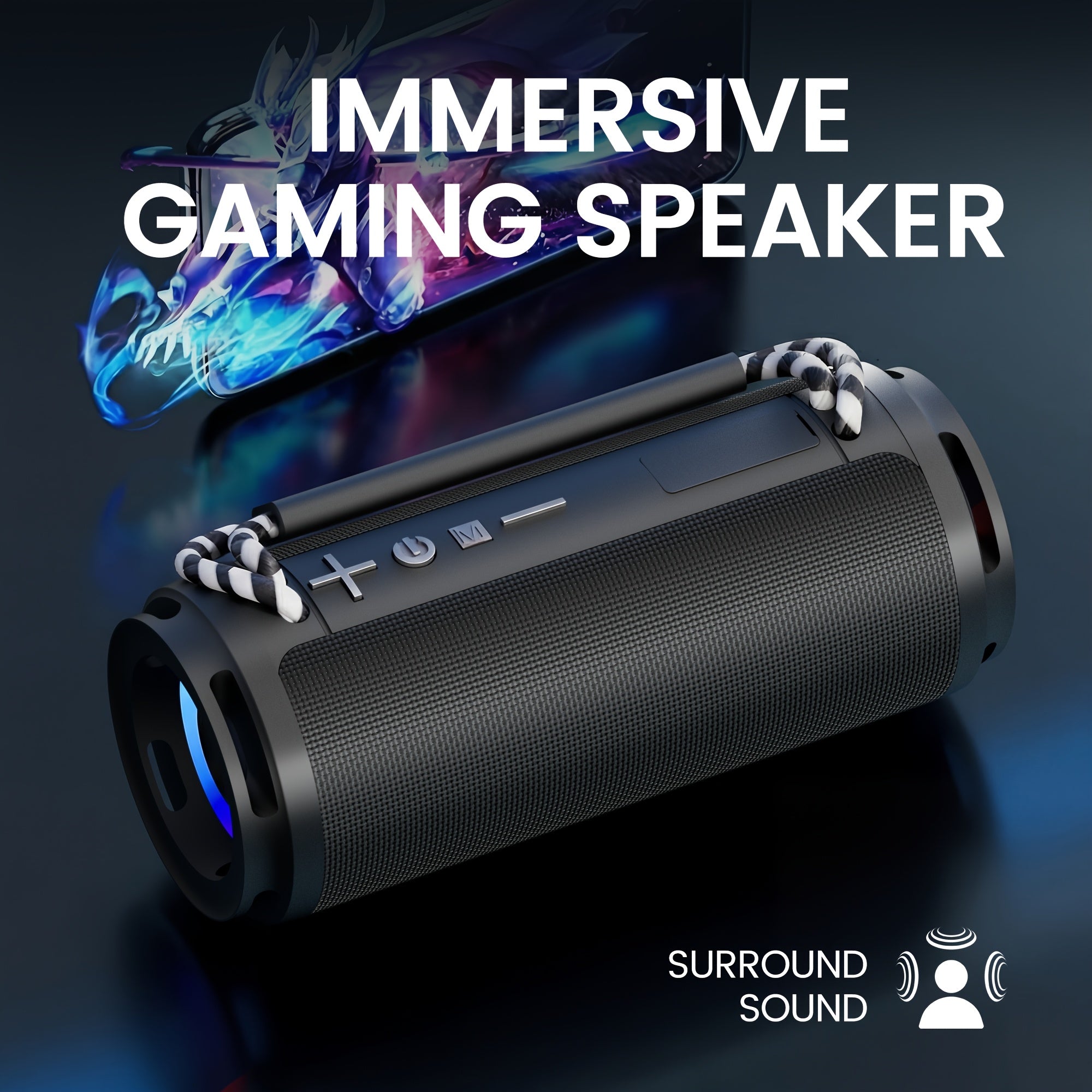 Wireless Speaker High Quality Portable Audio with RGB HD Sound Durable Design Built In Carry Strap And Rechargeable Battery for Sports/Home/Party/Valentine's Day/Anniversary/Gifts/Travel