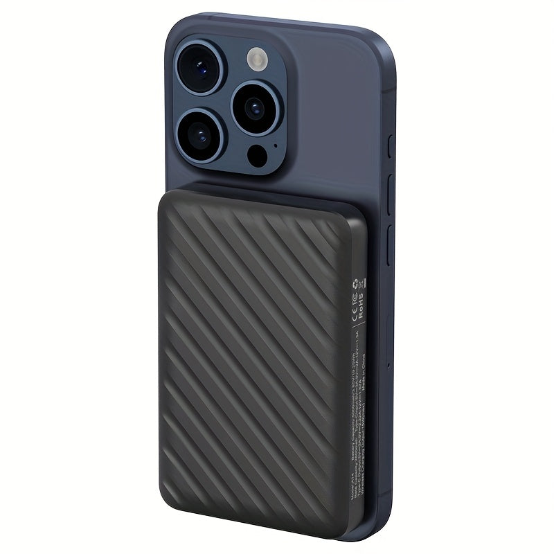 Slim 5000Mah Wireless Power Bank Featuring Magnetic Charging, Capable of 15W Fast Charging for Iphone 16/15/14/13/12 Models, Ideal for Travel, Business Journeys, And Emergency Situations