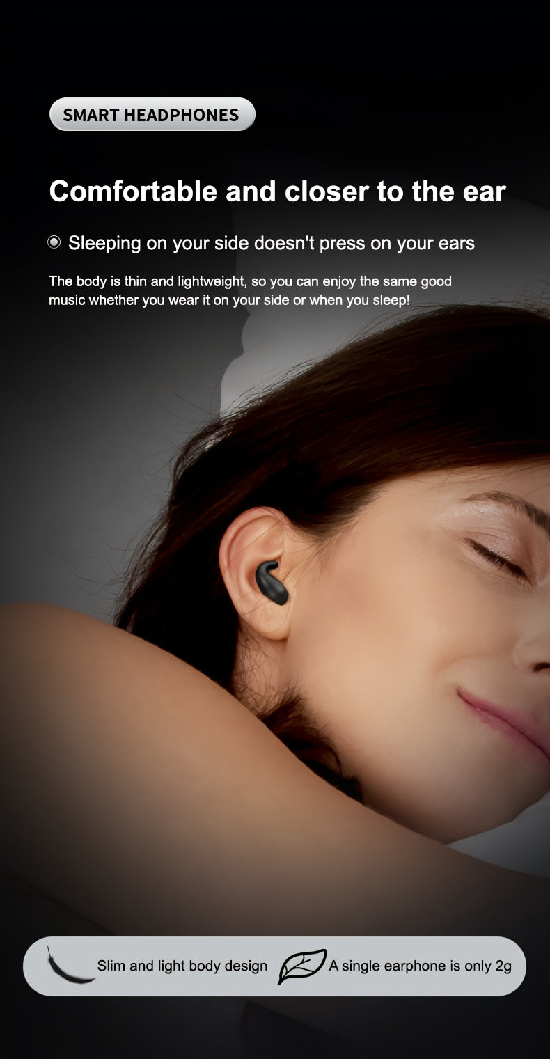 Ultra Thin Bluetooth Earphones, Wireless Earphones, Invisible Sleep Earphones, No Latency Gaming, Intelligent Noise Reduction, Ultra Long Battery Life, Mini Sleep Earphones, Ultra Long Standby, Comfortable to Wear, Bluetooth 5.4 Earphones, Suitable for Wo