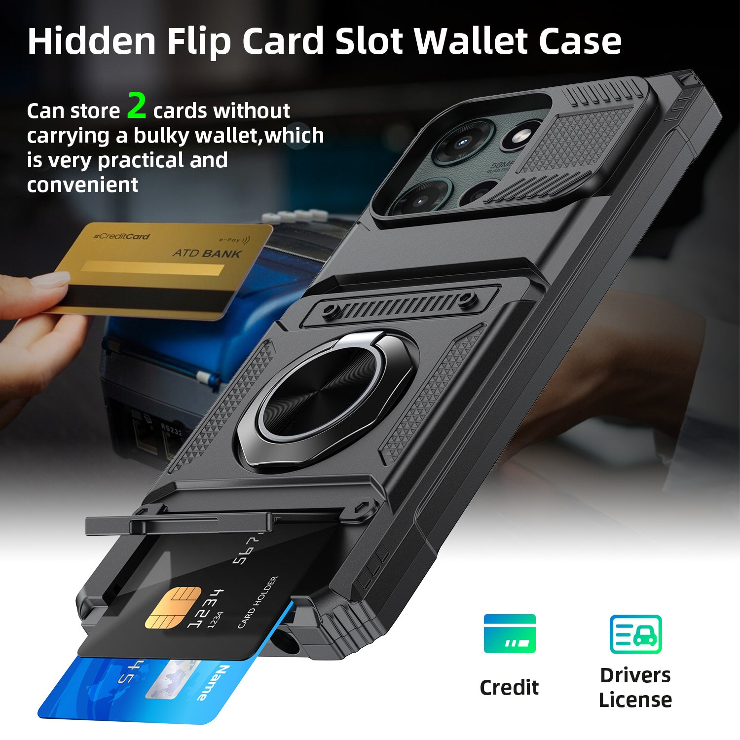 Phone Case Cover with Magnetic Support Metal Kickstand for Moto G 5G 2025/Moto G 5G 2026/Moto G Play 2026 6.7inch