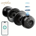 Arpha Smart Door Knob, Fingerprint/App/Physical Key, Entrance Mode/Passage Mode/Privacy Mode, Strong And Durable, Replaceable Battery (Not Included)