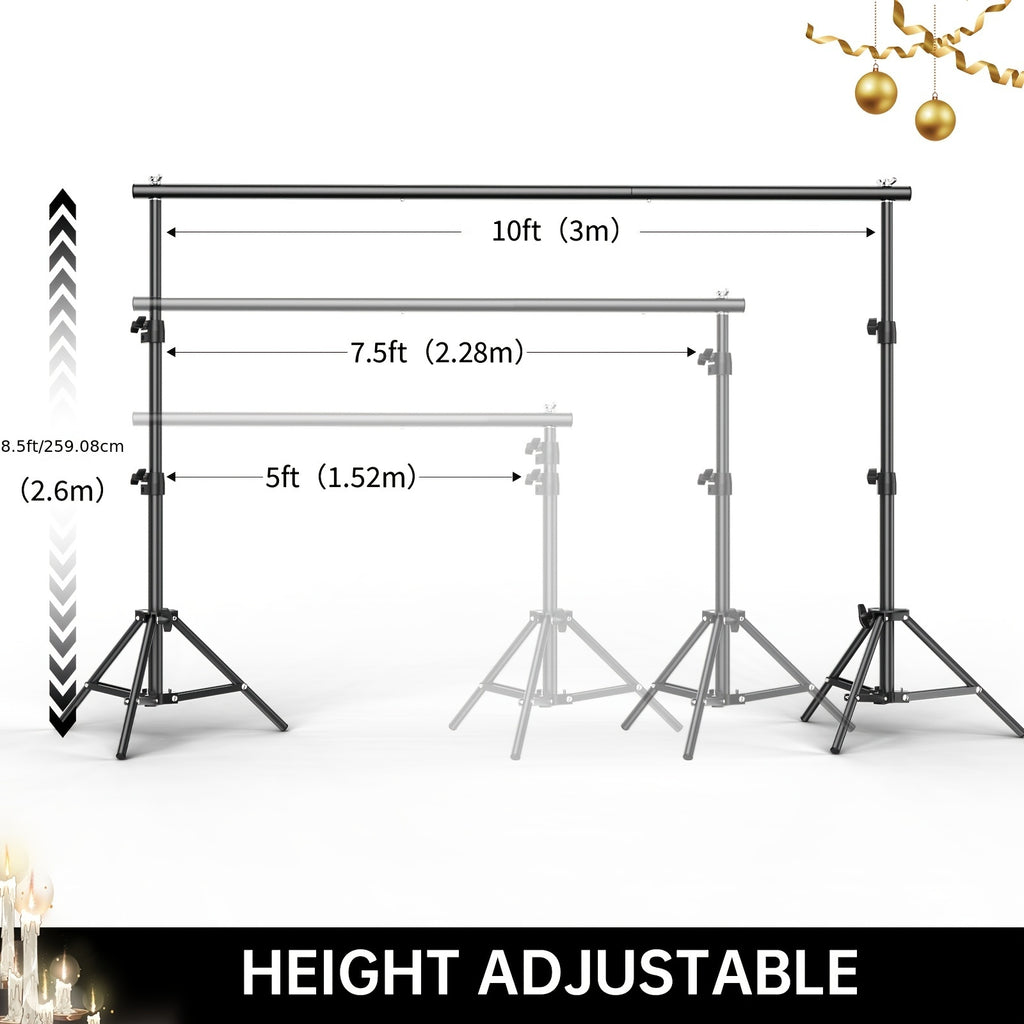 Birthday Party Background Stand Decoration Prop, 8.5 X 10ft Adjustable Background Stand Kit, Perfect for Celebrating Birthday Festivals And Party Decoration
