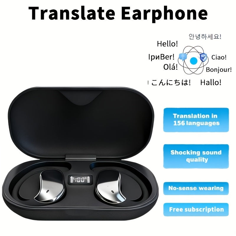 2026 AI Real-Time Translation Earphones: Support 156 Languages And Accents with Triple Real-Time Translation, Wireless Earphones Compatible with IOS And Android, Travel, Business, And Study Translation Device