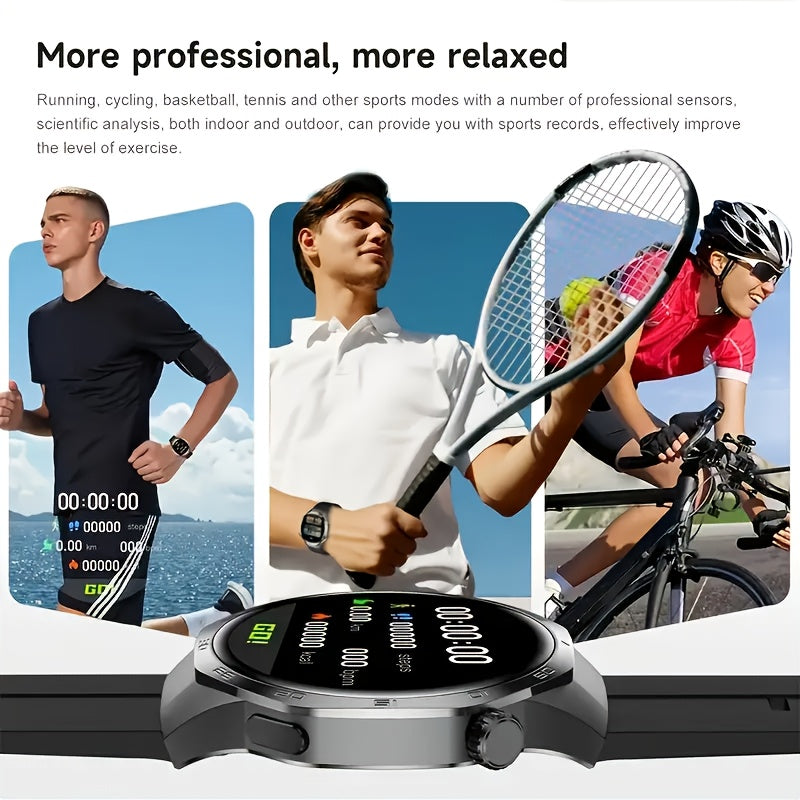 [Valentine's Day Gift] Valentine's Day Gift: Men's Smartwatch - HD TFT Display, Hexagonal Bezel, Wireless Calling & Messaging, 150+ Sports Modes, Dynamic Activity Tracker, Weather Alerts, Android/iOS Compatible (Black Silicone Strap), Activity Monitoring,