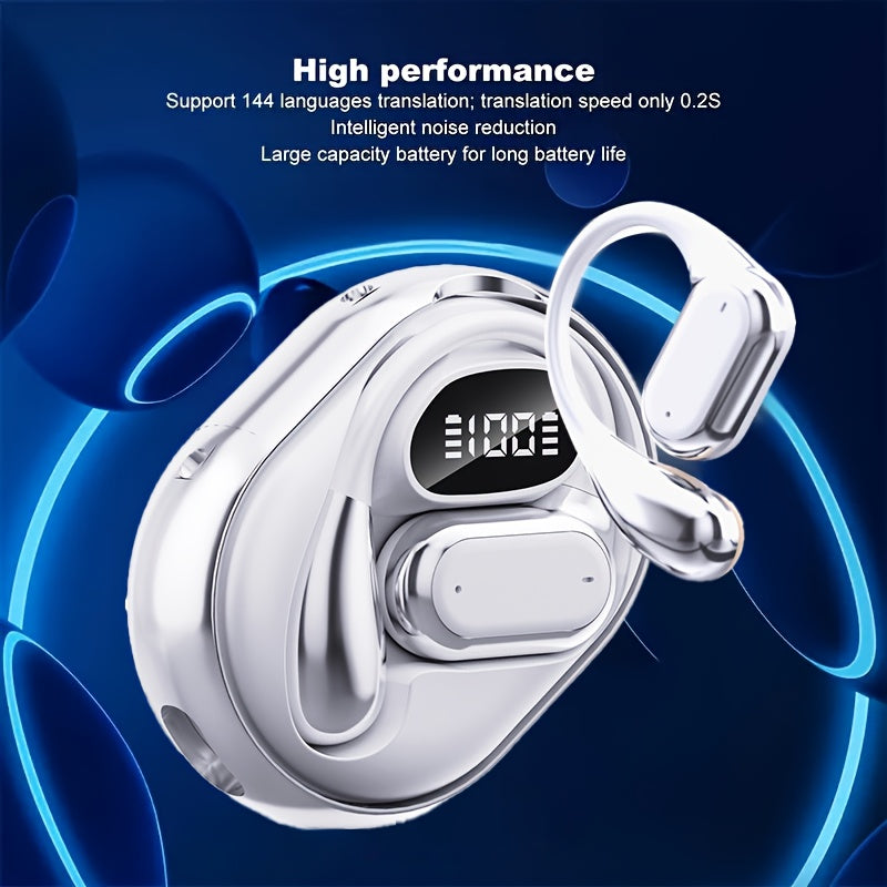 Wireless Translation Headphones with AI Voice Translation, No Latency Music, Real-Time Speech Translation, 156 Language Support, Type-C Charging, Includes Free Lanyard - Ideal for Multilingual Communication