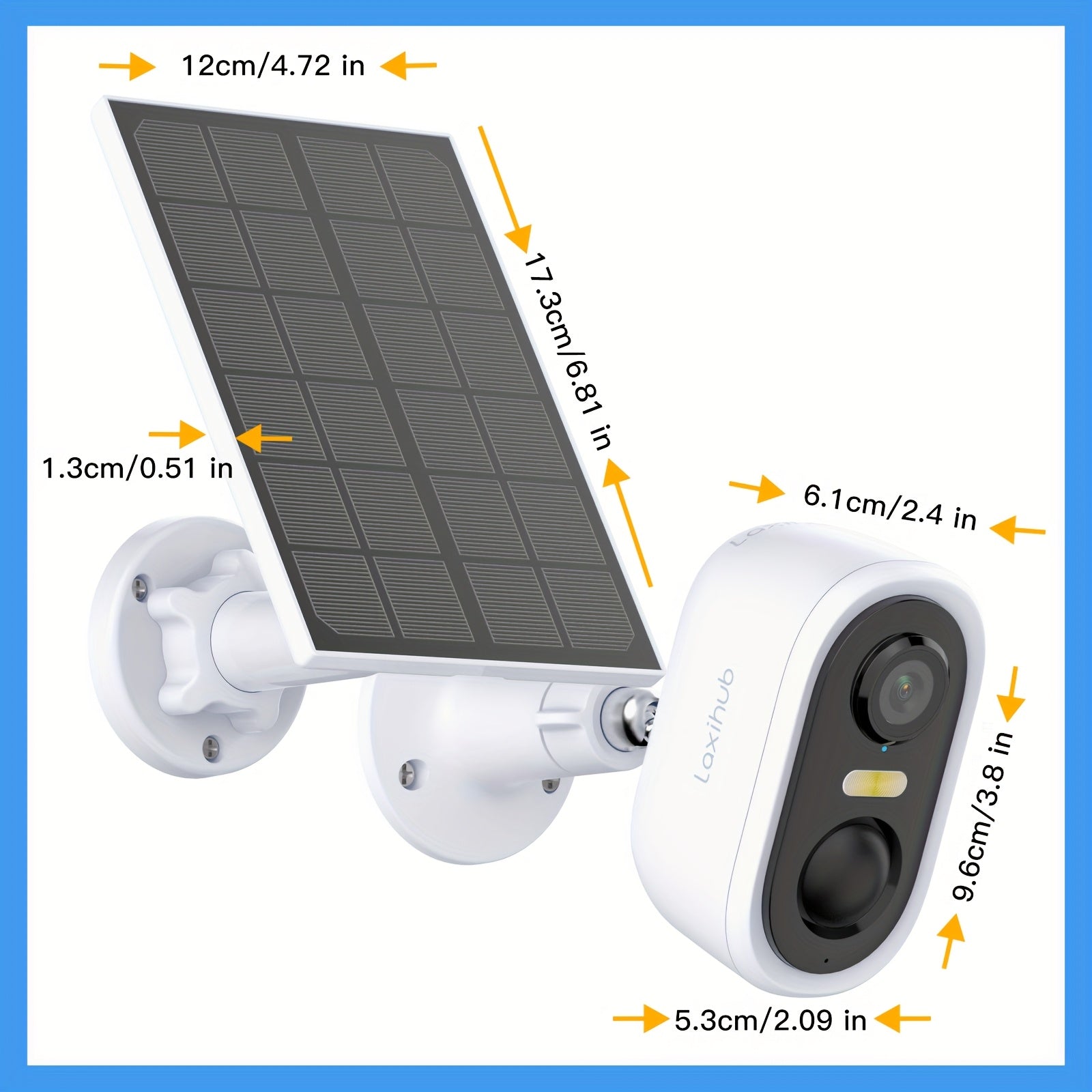 Solar Powered Outdoor Wireless Security Camera, 1296P FHD, 3MP FHD Video Resolution, Battery Powered CCTV Camera 2.4GHz WIFI Camera for Home Security, Cloud/SD, AI Motion Detection, Spotlight, IP65 Color Night Vision, 2-Way Audio Surveillance Camera