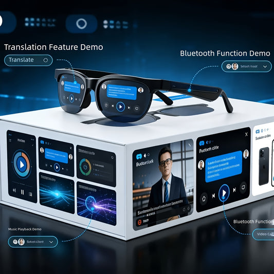 2026 New AI Smart Glasses with Multifunctional Black Technology Conference Simultaneous Real-Time Translator for Calling, Listening to Music, Wireless Wireless Earphones, Photosensitive Color Changing Glasses, Father'S Day, Easter, Birthday Gifts