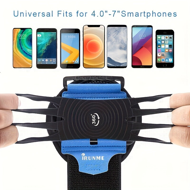 [360° Rotation Removable] Multifunctional Sports Phone Stand Designed As Running, Arm Strap And Wrist Strap With 360° Rotation And Removable For 4.5 To 7-Inch Phones