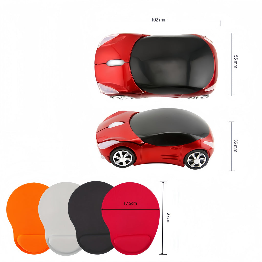 Silvery/Black/Red Creative Car-Shaped Mouse - Business, Home, Gaming, Notebook, Desktop Computer Universal - Holiday Gift, Couple's Gift